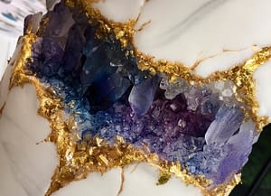 wedding cake with geode cave