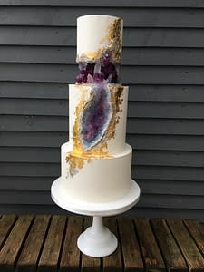 purple geode wedding cake 2