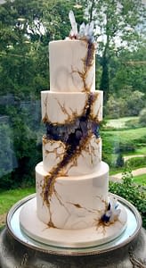 purple geode wedding cake