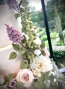 wedding cake with sugar flowers