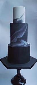 Black cake with marbling